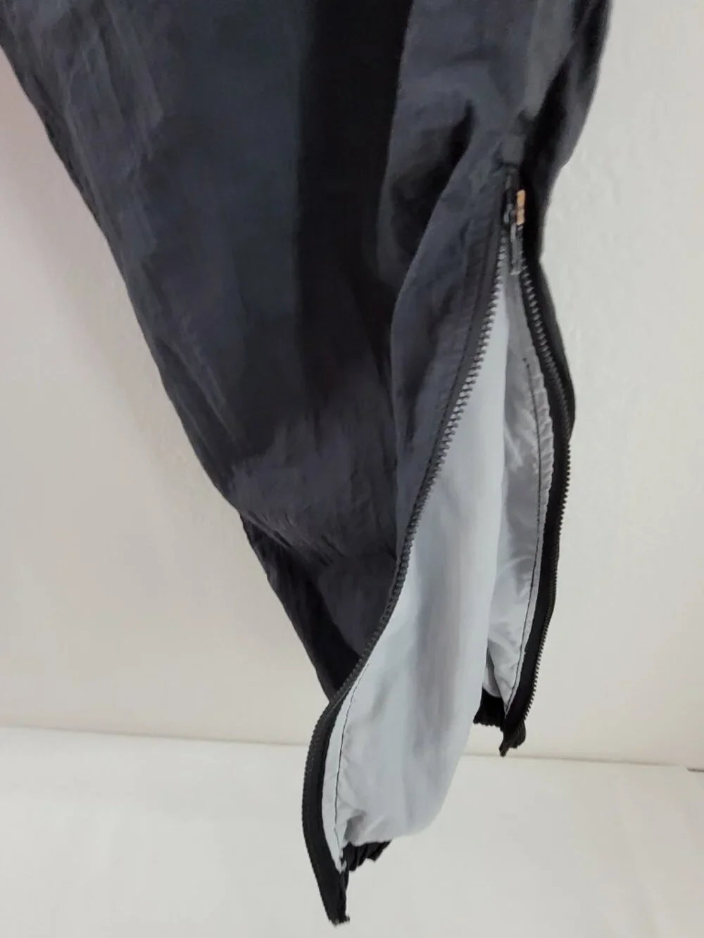 Vintage 90s swishy Track Pants Men's L TALL Black Lined Windbreaker Pro Spirit